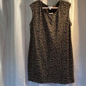 NINE WEST Cheetah Print Shift Dress Size XL